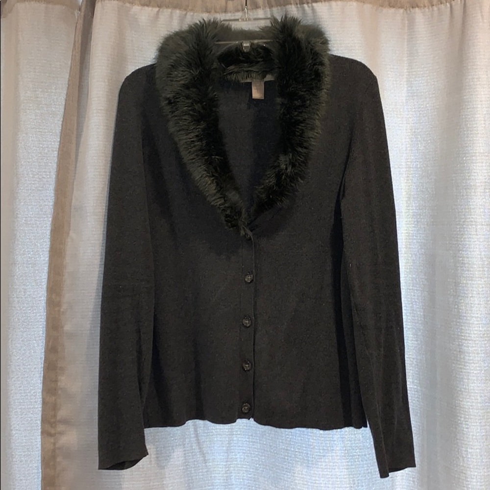 Banana Republic Faux Fur Cardigan